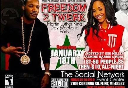 Freedom to twerk MLK flyer
