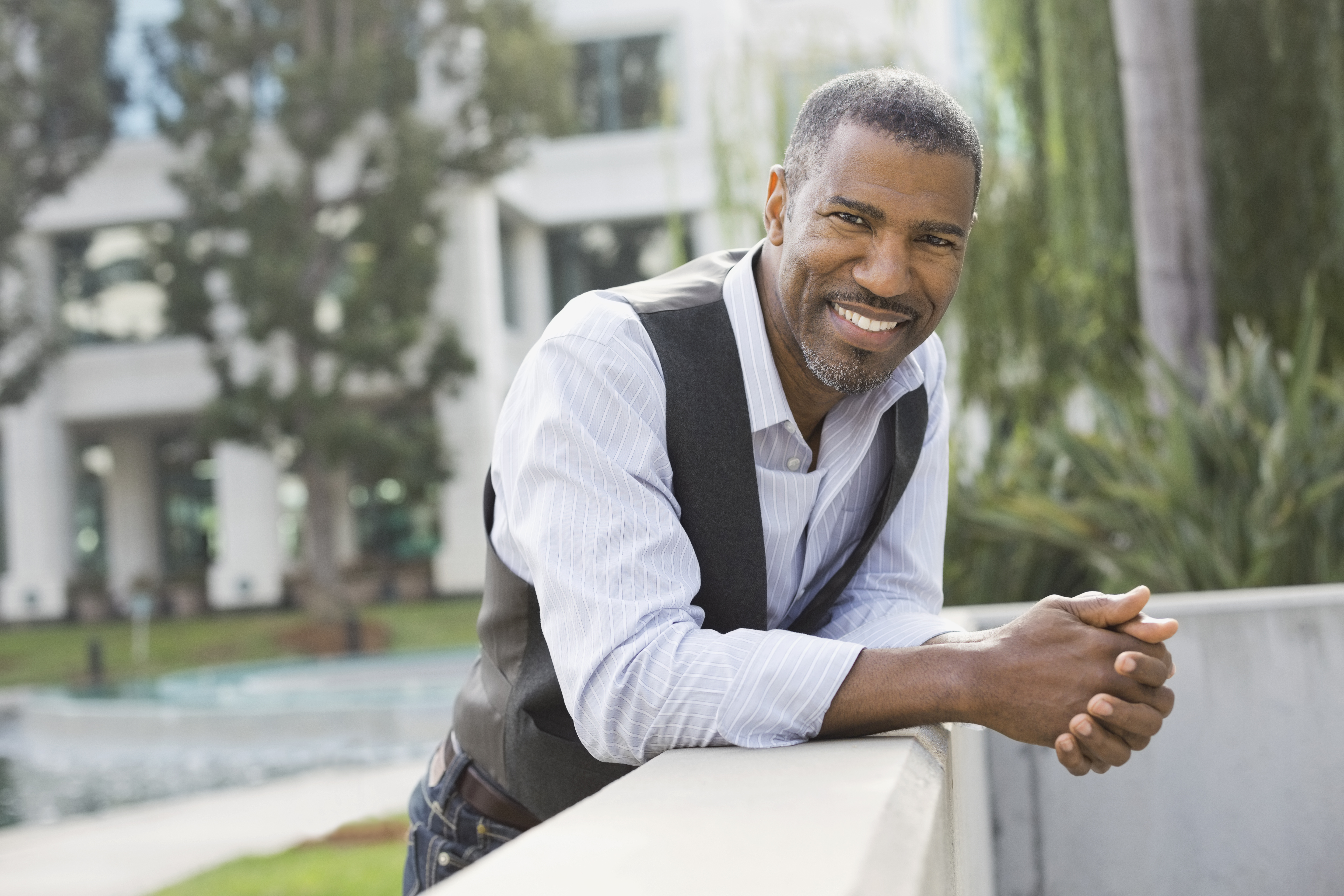 A portrait of confident man outdoors