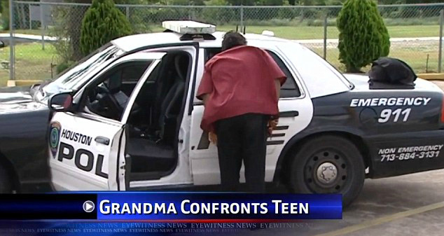 houston robbery suspect chewed out by family