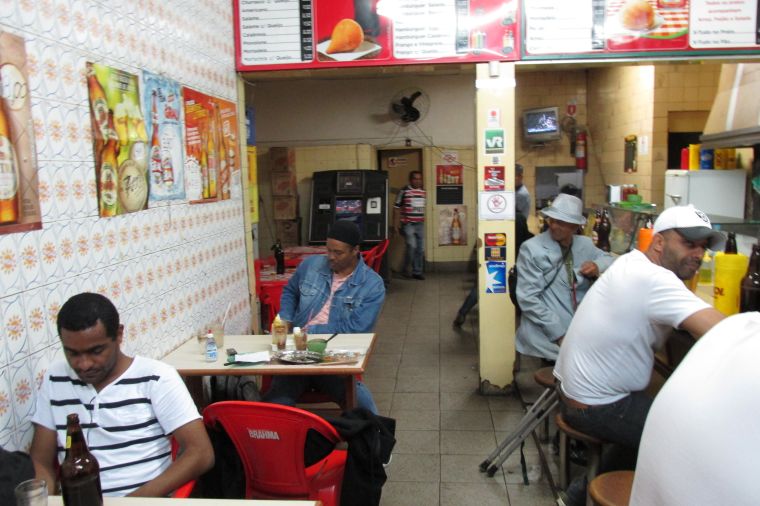 Mark Tranae at a café in Sao Paulo