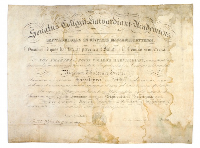 richard greener harvard degree auction