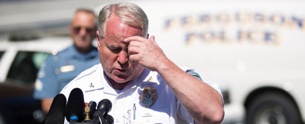Police Chief Thomas Jackson speaks during a news conference in Ferguson
