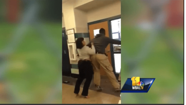 Baltimore Teacher Student Fight_WBALTV Screenshot