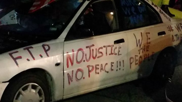 Protestors in Ferguson