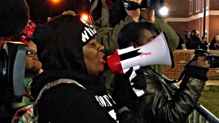 Protestors in Ferguson