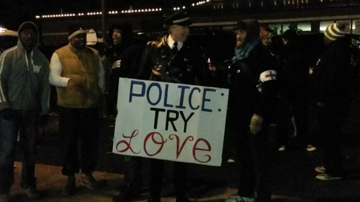 Protestors in Ferguson