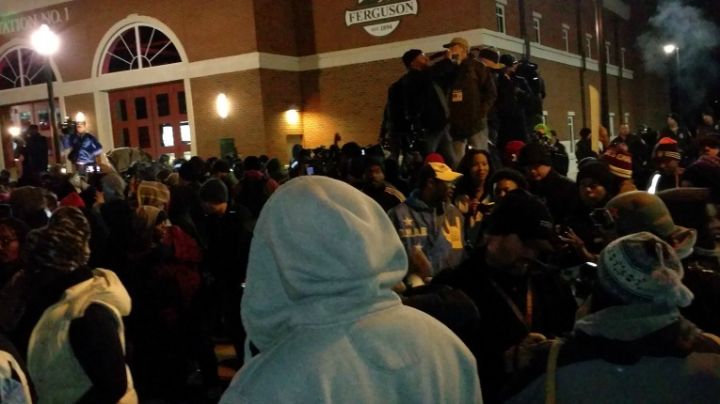 Protestors in Ferguson