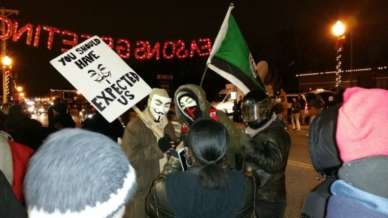 Protestors in Ferguson