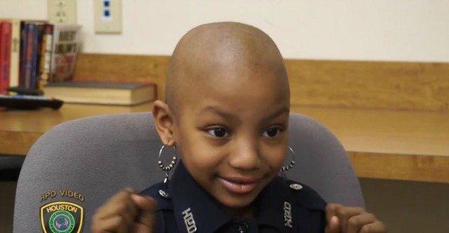 terminally ill six year old girl becomes honorary police officer in houston