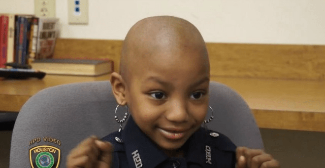 terminally ill six year old girl becomes honorary police officer in houston