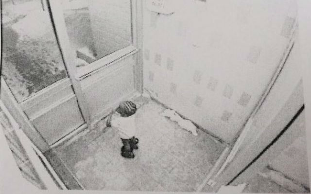 Surveillance footage shows a child resembling Elijah Marsh, 3, leaving home. (Toronto Police) 