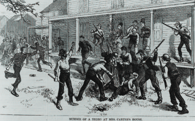 After the Civil War, the Equal Justice Initiative says, freed black men and women remained subject to violence and intimidation for any act or gesture that showed independence or freedom. (Library of Congress)