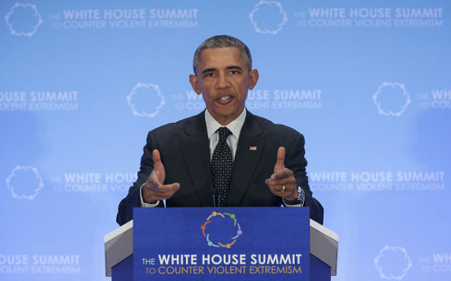 President Barack Obama addresses the White House Summit on Countering Violent Extremism February 19, 2015 in Washington, DC. Obama's remarks focused on countering the adoption of the world's youth to extremist ideologies. (Photo by Win McNamee/Getty Images)