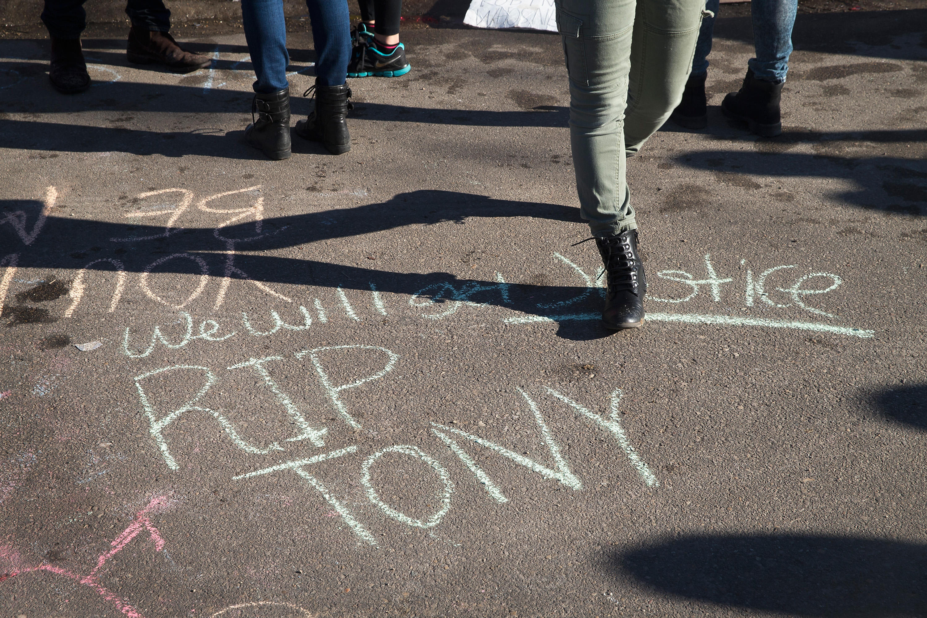 Family Of Tony Robinson Holds Press Conference At Site Of Police Fatal Shooting