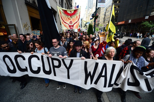 Occupy Wall Street participants march do