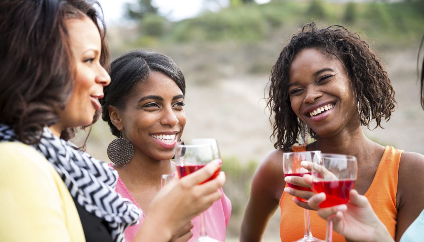 Best Friends enjoying wine