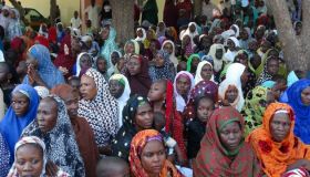Nigerian people fleeing from clashes in Maiduguri