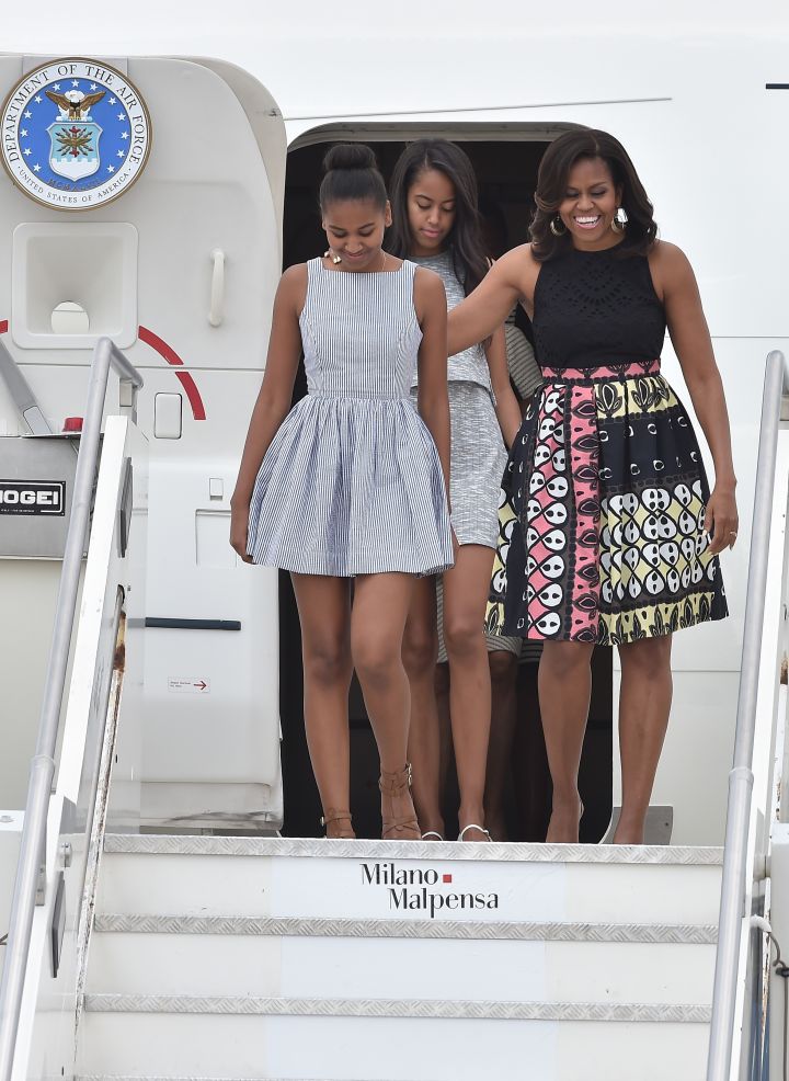 The Obamas on Air Force One