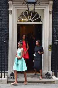 Sasha, Malia, Michelle Obama in London