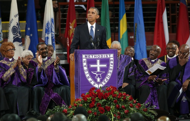 Barack Obama at Clementa Pinckney's funeral
