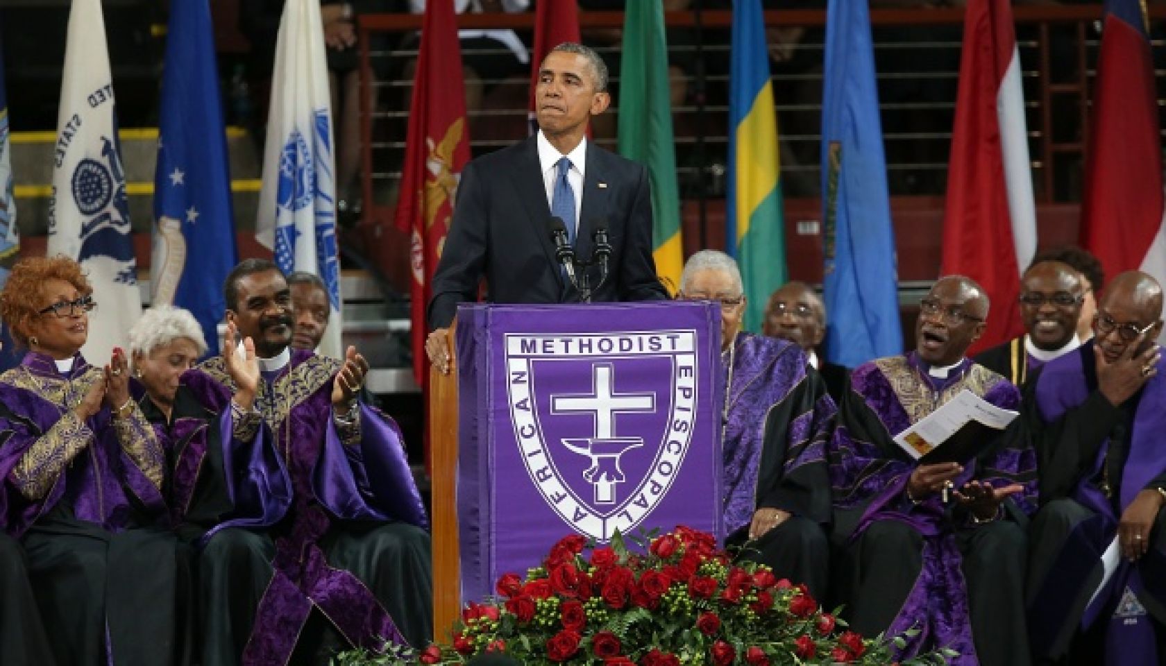 Barack Obama at Clementa Pinckney's funeral