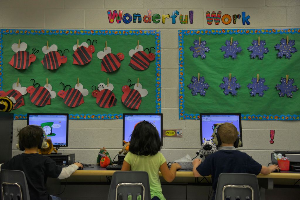 Kids In A Classroom Using Computers