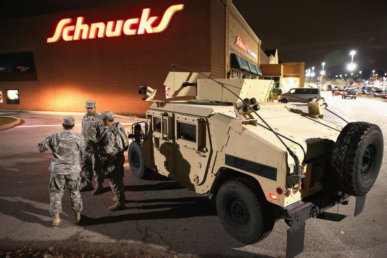 2014: Army tanks filled the streets of Ferguson after protests turned violent in the city.