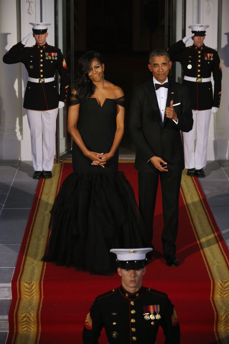 First Lady Michelle Obama Stuns In Vera Wang At State Dinner, Shuts Down The Internet