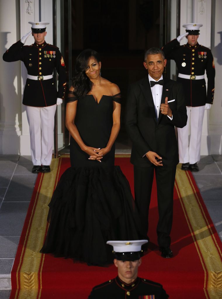 First Lady Michelle Obama Stuns In Vera Wang At State Dinner, Shuts Down The Internet