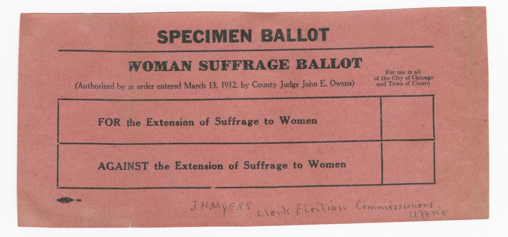 Women's suffrage ballot