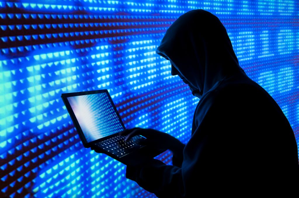 Cybercrime hacker silhouette