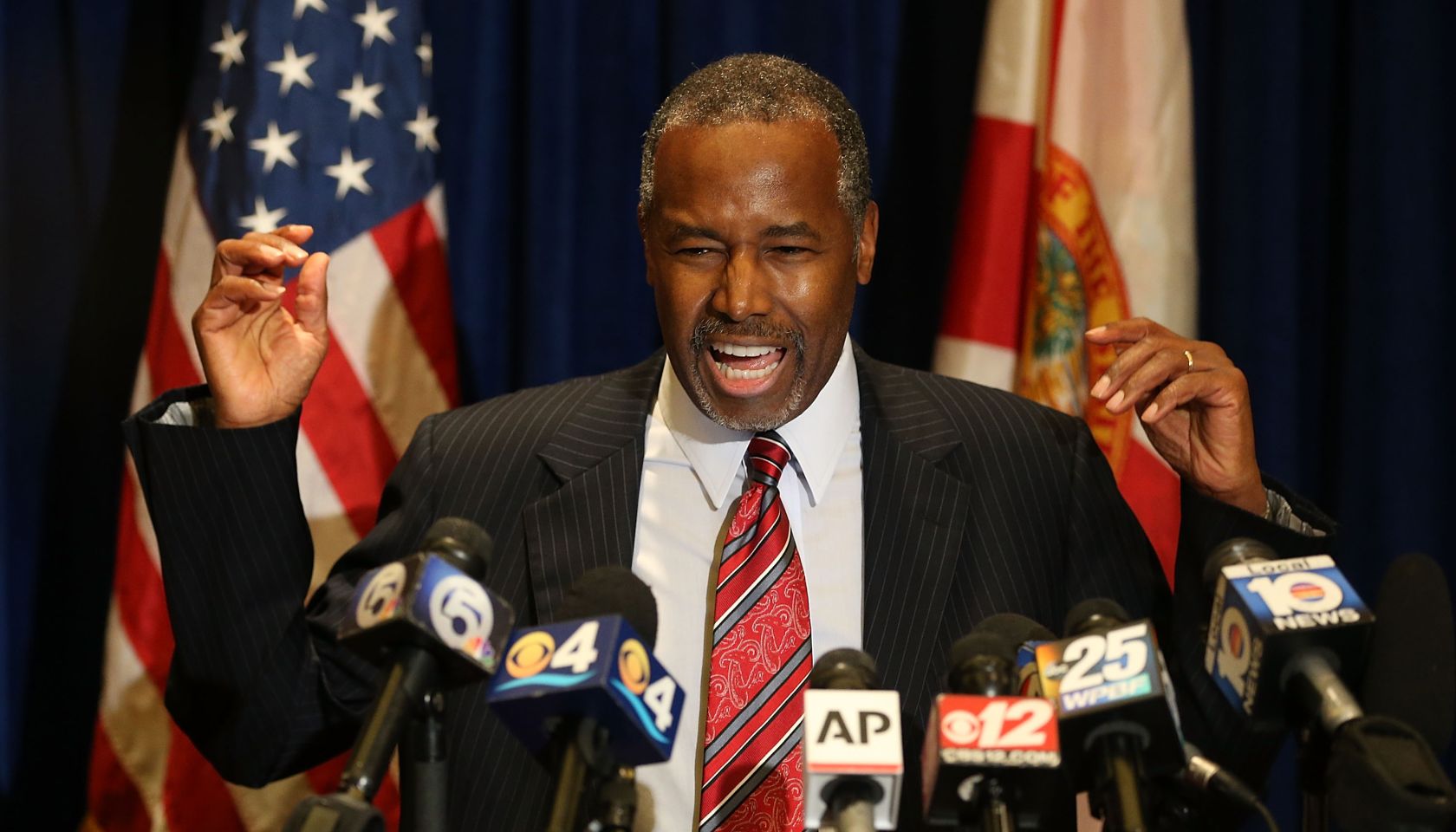 GOP Presidential Candidate Ben Carson Campaigns At Black Republican Caucus Of Southern Florida