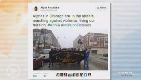Alpha Phi Alpha Fraternity Protests Against Violence In Chicago