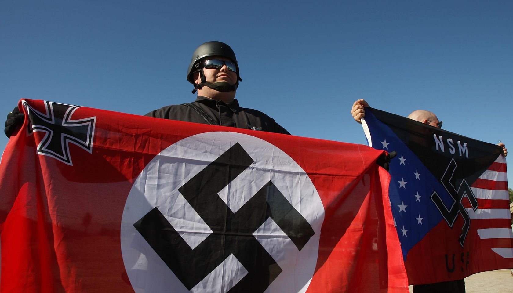 Members Of National Socialist Movement Hold Anti-Immigration Rally
