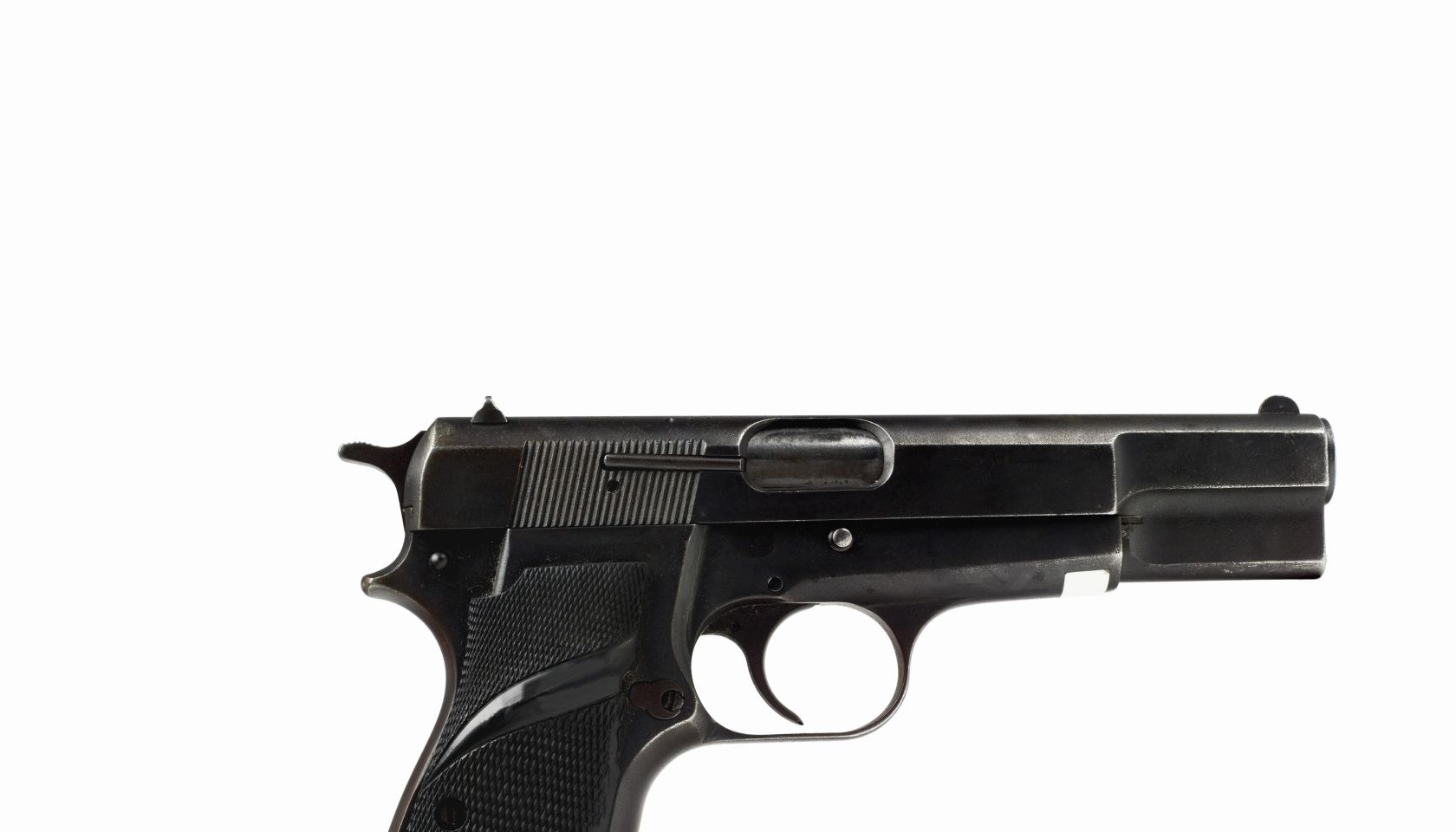 Close up of a semi-automatic pistol