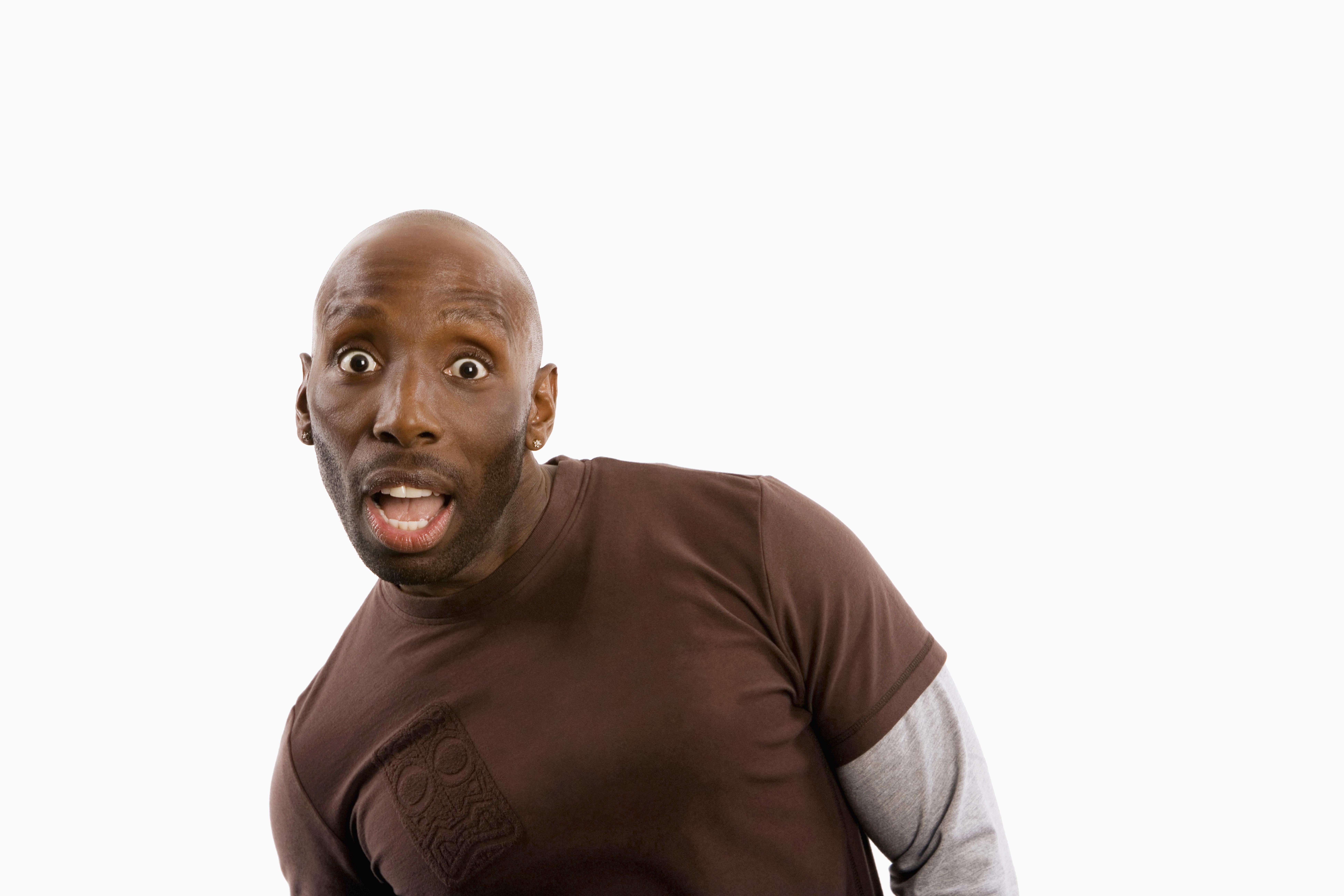 Portrait of a surprised guy, 30s