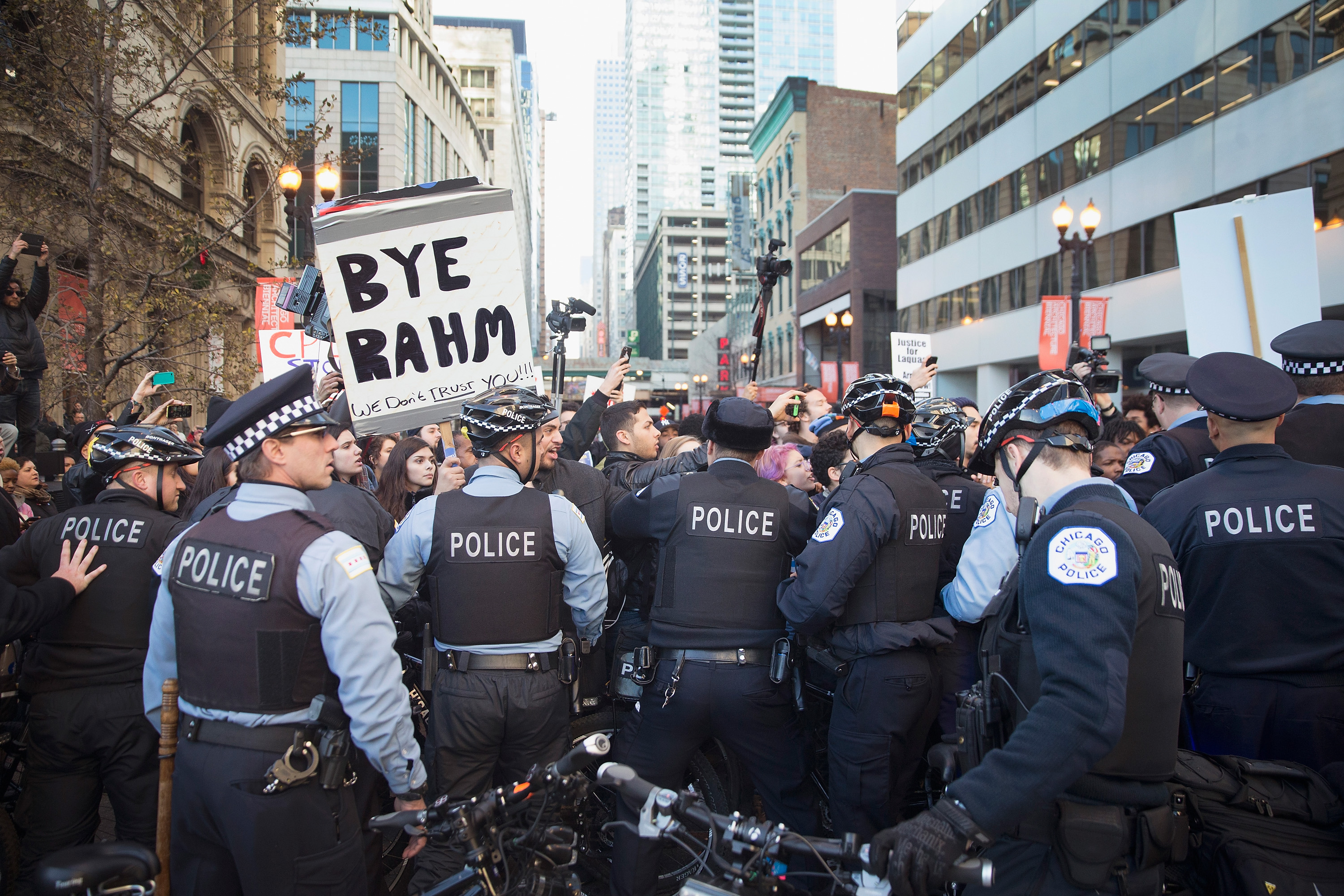 Protesters In Chicago Take To The Streets To Demand Resignation Of Mayor