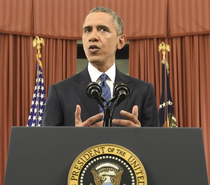 DECEMBER: President Obama addresses the public from the Oval Office regarding the San Bernardino shooting.