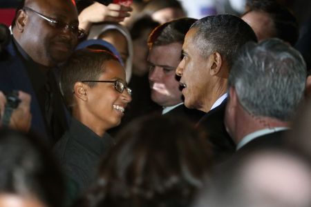 OCTOBER: President Obama meets with Ahmed Mohamed, the student who was detained by Texas police for his homemade clock. The president stood by the teen, who many believe was the victim of Islamophobia.