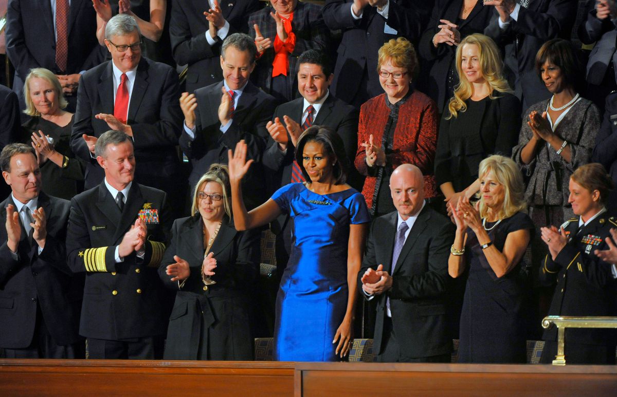 President Barack Obama addresses a Joint Session of Congress while delivering his State of the Union speech January 24, 2012 in Washington, DC.
