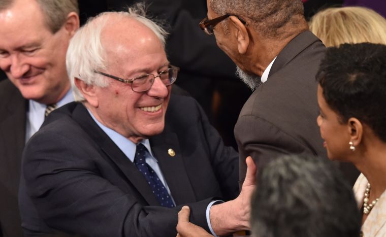 Bernie Sanders was just one of the presidential candidates at the SOTU address. The Vermont Senator was also present at the Joint Session of Congress prior to the event.