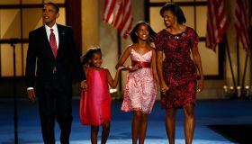DENVER, CO  AUGUST 28, 2008 Democratic presidential nominee Barack Obama is joined on stage by his