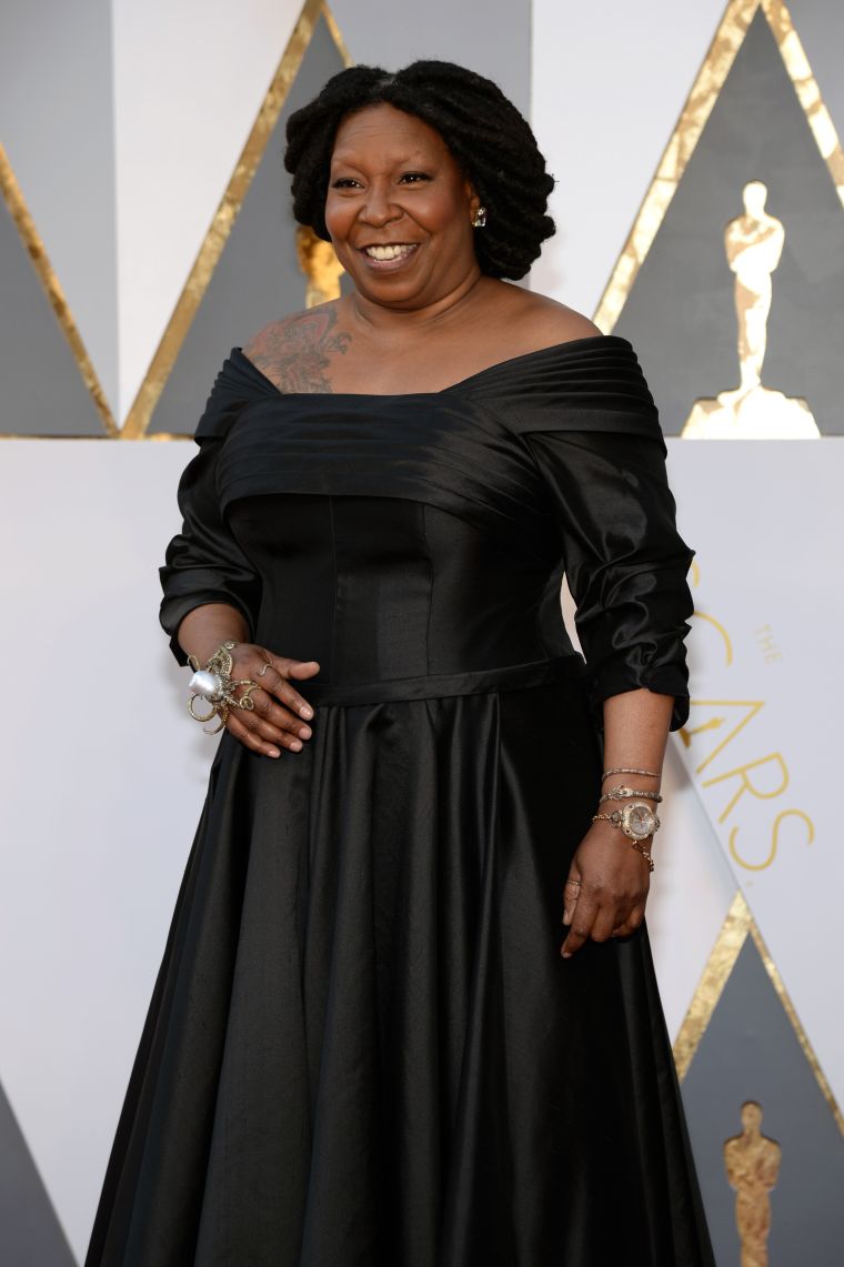Whoopi Goldberg, First Black Woman to Win EGOT (Academy Award, 1990), (Emmy, 2002 & 2009), (Grammy, 1985) and (Tony, 2002)
