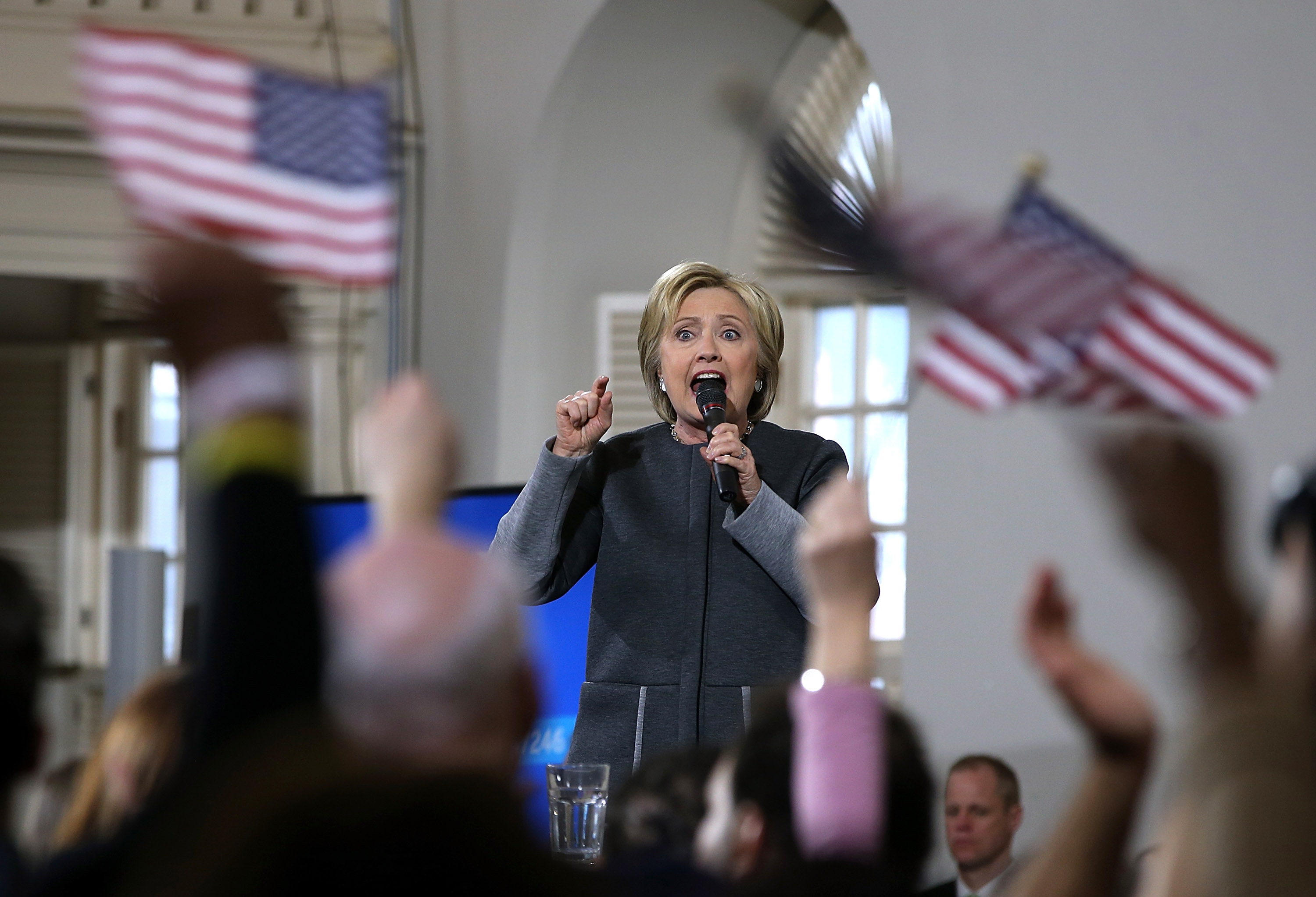 Hillary Clinton Campaigns Across U.S. Ahead Of Super Tuesday Primaries