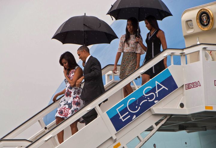 The First Family Deplanes In Cuba
