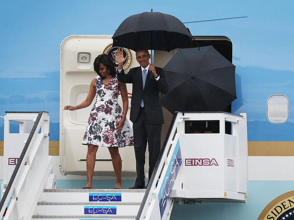 First Lady Michelle Obama and President Barack Obama Arrive In Cuba On Air Force One