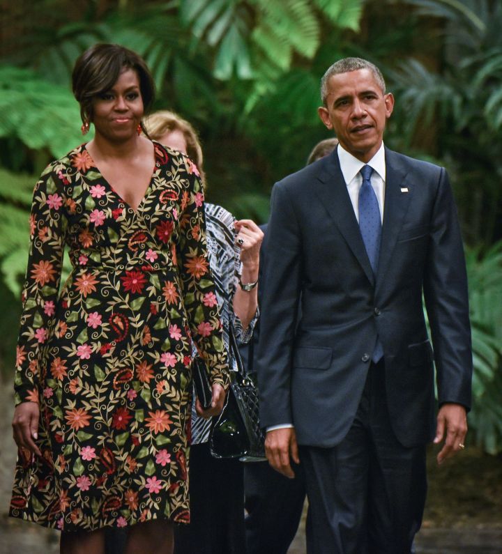 President Obama and first lady Michelle Obama attend a state dinner in Cuba