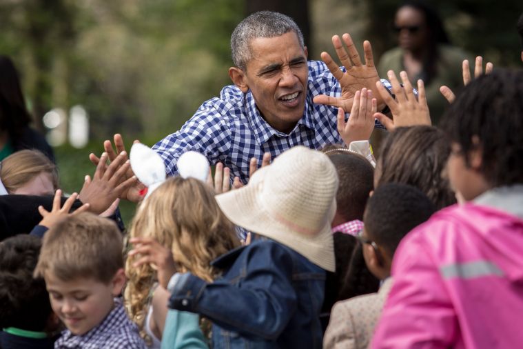 Barack Obama High Fives The Children