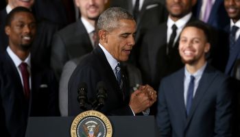 Obama Welcomes 2015 NBA Champion Golden State Warriors To White House