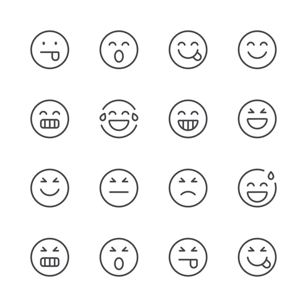 Emoji Icons set 2 | Black Line series